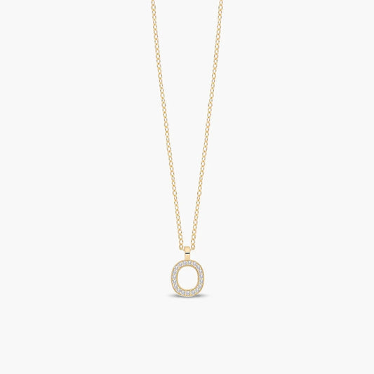 Collar de oro 18K circonitas O ABECEDARY