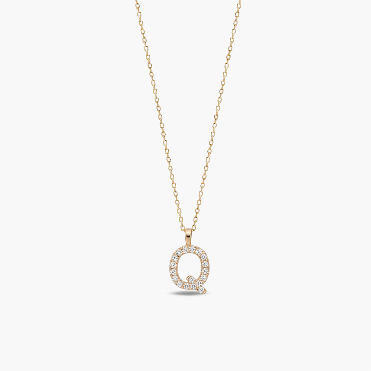 Collar oro 18K circonitas Q ABECEDARY
