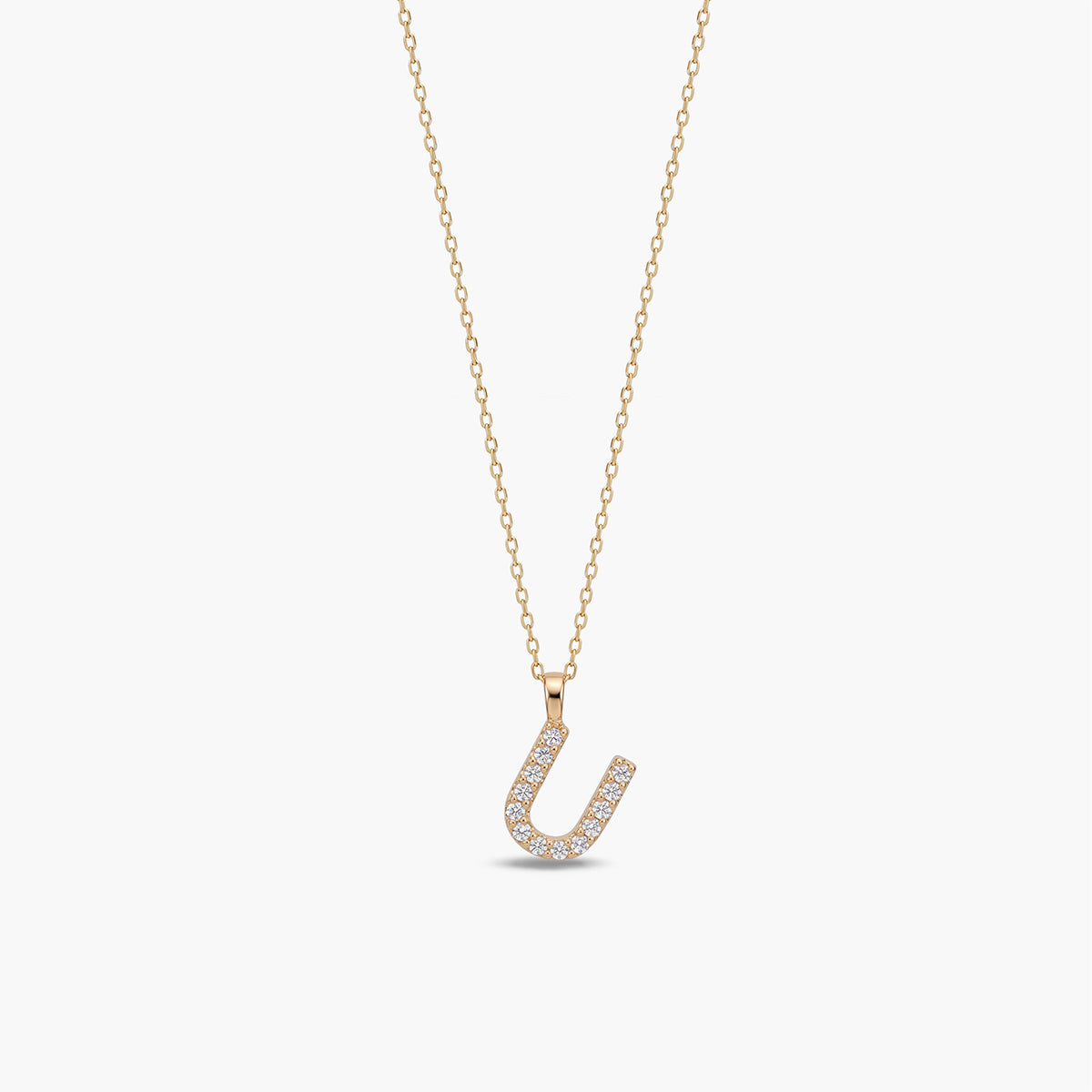 Collar oro 18K circonitas U ABECEDARY