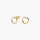 Pendientes forma de aro de oro 18K circonita 8 mm