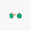 Pendientes de oro 18K cuarzo verde y topacio blanco 10 mm
