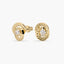 Pendientes doble círculo de oro 18K circonita 10 mm