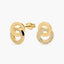 Pendientes doble círculo de oro 18K circonitas 11 mm