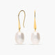 Pendientes largos de oro 18K con perlas 25 mm