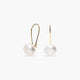 Pendientes largos de oro 18K con perlas 18 mm