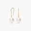 Pendientes largos de oro 18K con perlas 27 mm
