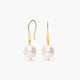 Pendientes largos de oro 18K con perlas 27 mm