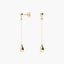 Pendientes largos gota de oro 18K 43 mm