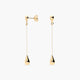Pendientes largos gota de oro 18K 43 mm