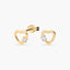 Pendientes corazón de oro 18K circonita 6 mm