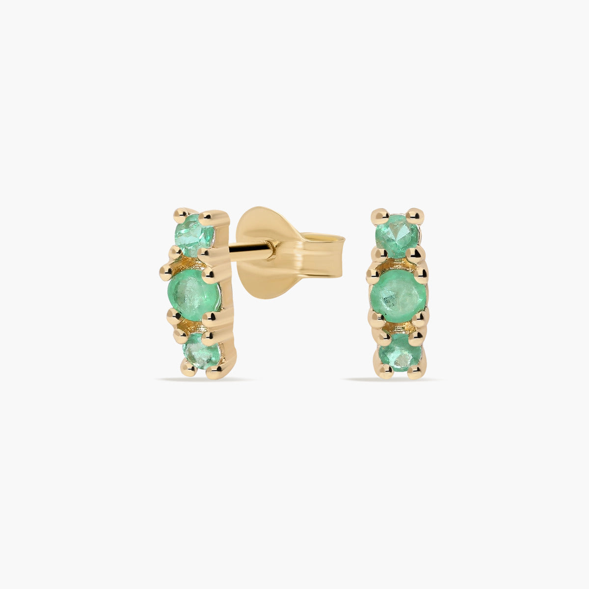 Pendientes de oro 18K esmeraldas 7 mm