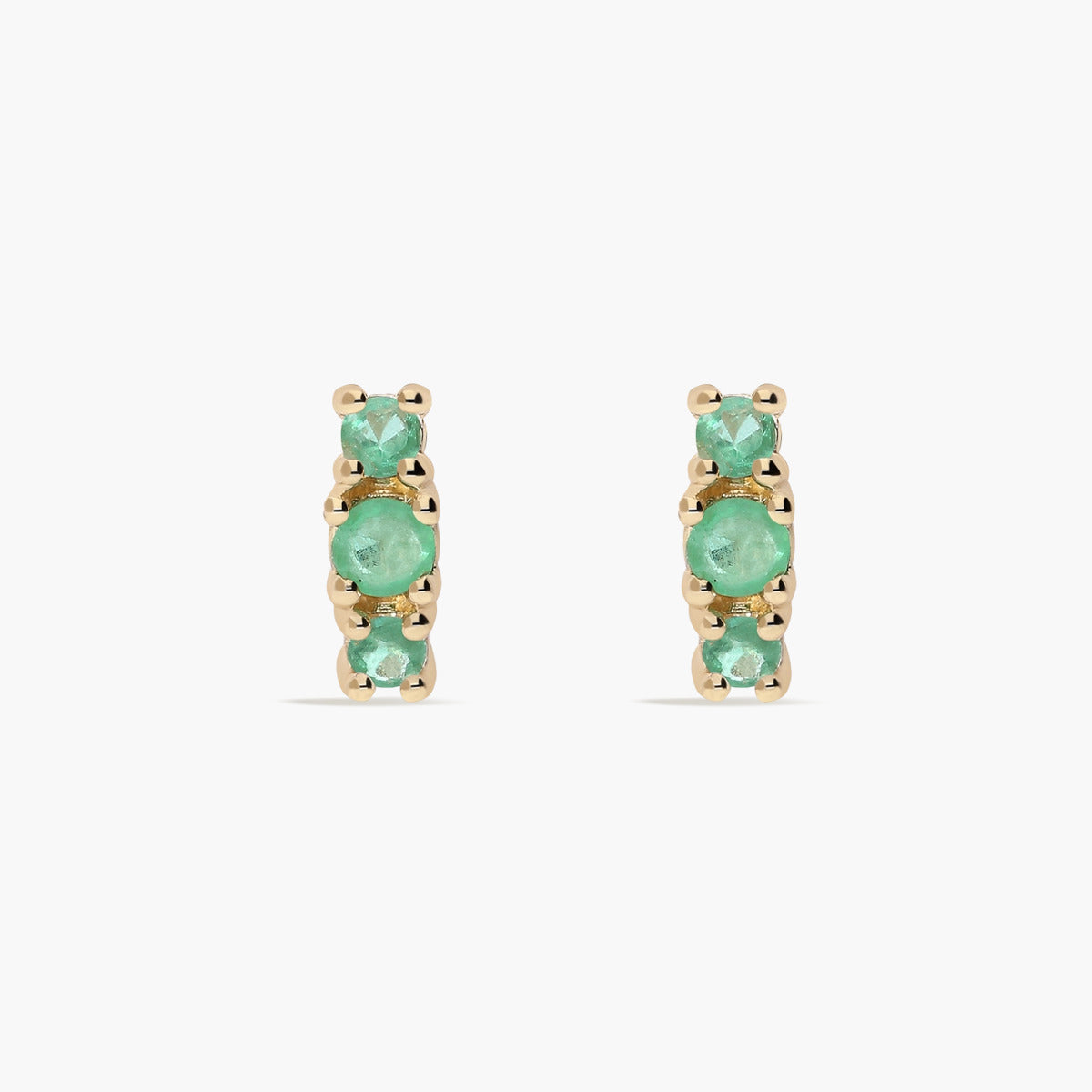 Pendientes de oro 18K esmeraldas 7 mm