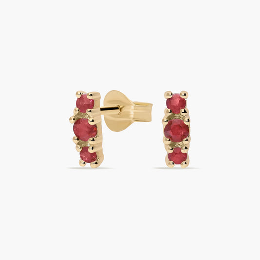 Pendientes de oro 18K rubíes 7 mm