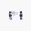 Pendientes de oro blanco 18K zafiros 7 mm
