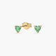 Pendientes corazón de oro 18K esmeralda 3 mm
