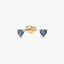 Pendientes corazón de oro 18K zafiro 3 mm