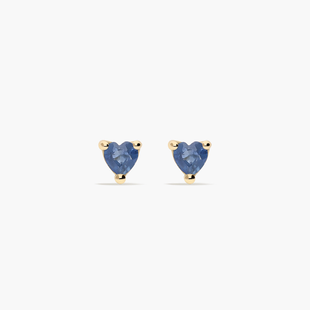 Pendientes corazón de oro 18K zafiro 3 mm