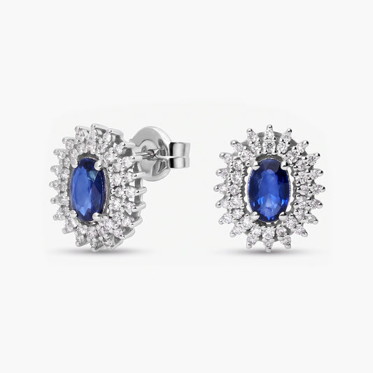 Pendientes de oro blanco 18K diamante natural 0.50 ct. 11,5 mm IMPERIAL SAPPHIRE