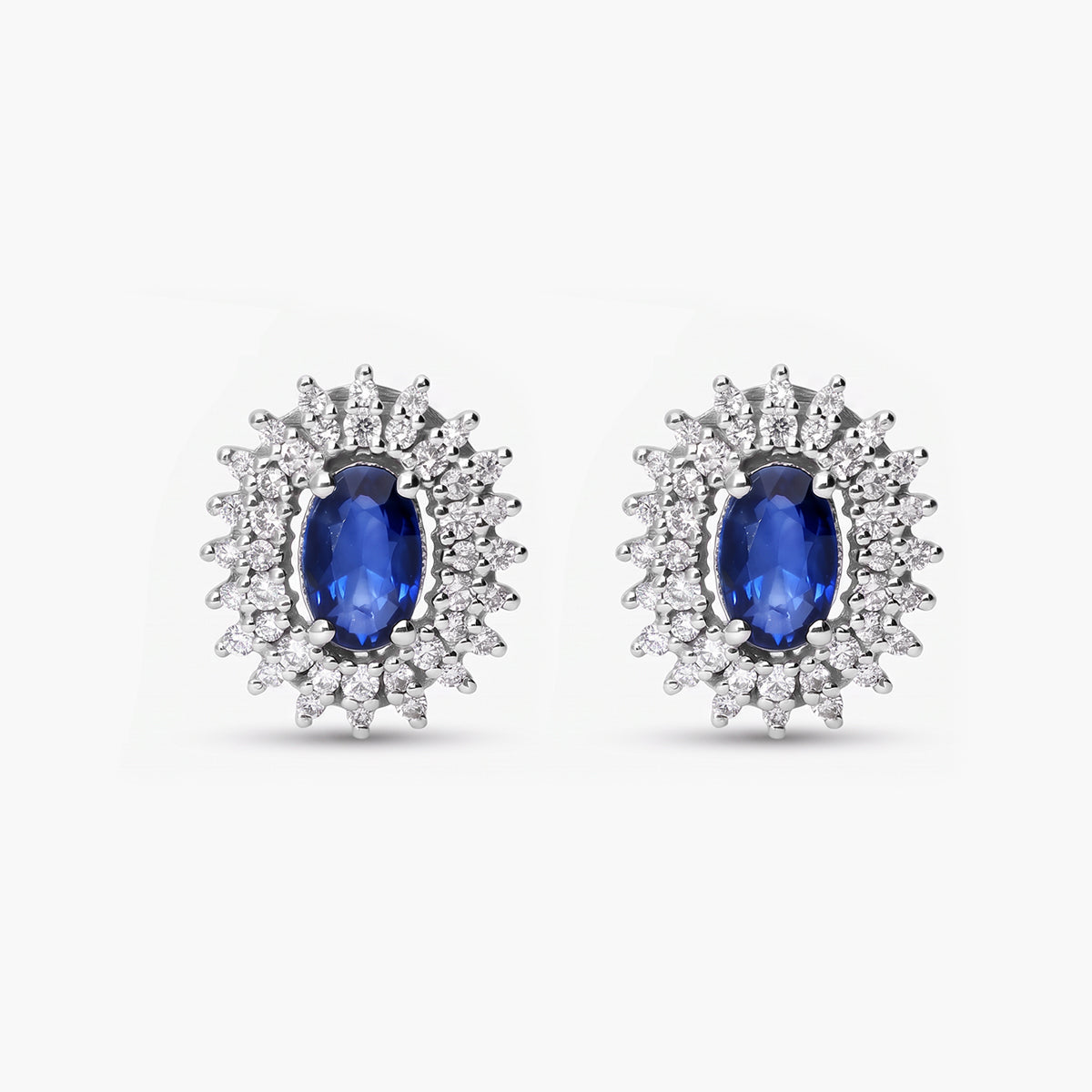 Pendientes de oro blanco 18K diamante natural 0.50 ct. 11,5 mm IMPERIAL SAPPHIRE