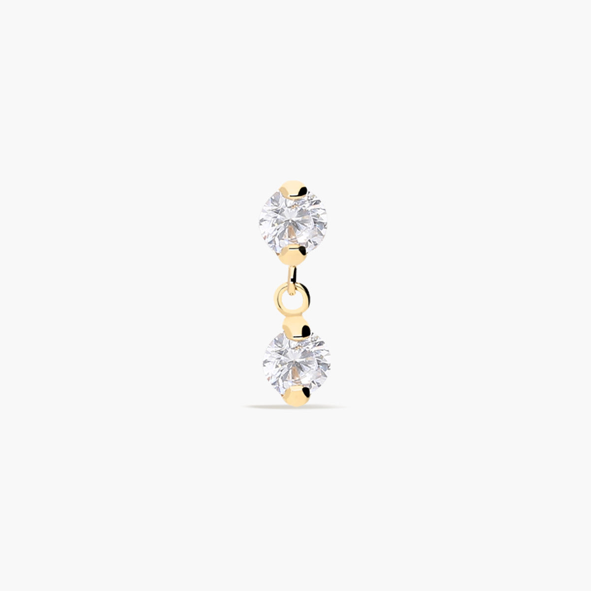 Piercing de oreja de oro 18K de colgar circonitas 9 mm