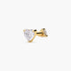 Piercing de oreja reversible de oro 18K circonitas corazón 4 mm