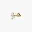 Piercing de oreja de oro 18K circonitas 4 mm