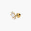 Piercing de oreja de oro 18K circonitas 7 mm