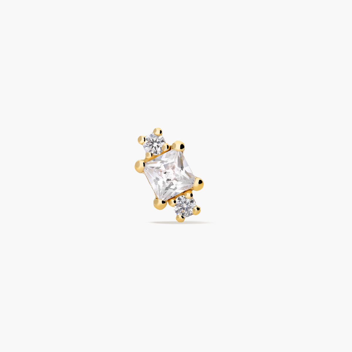 Piercing de oreja de oro 18K circonitas 7 mm