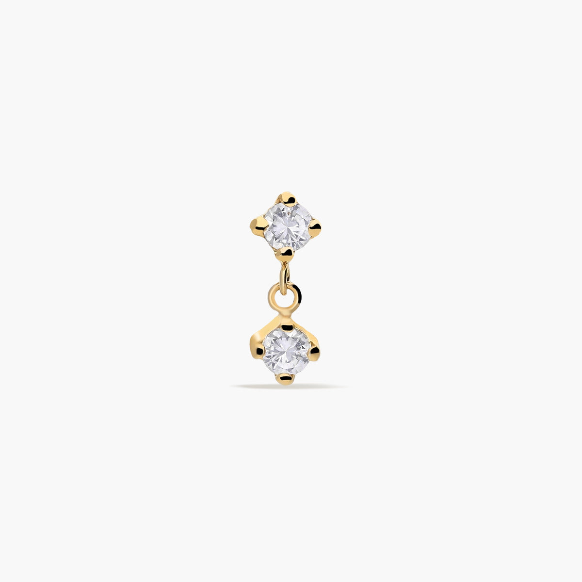 Piercing de oreja de oro 18K de colgar circonitas 7 mm