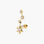 Piercing de oreja de oro 18K circonitas estrellas 20 mm