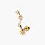 Piercing de oreja de oro 18K circonitas estrellas 18 mm