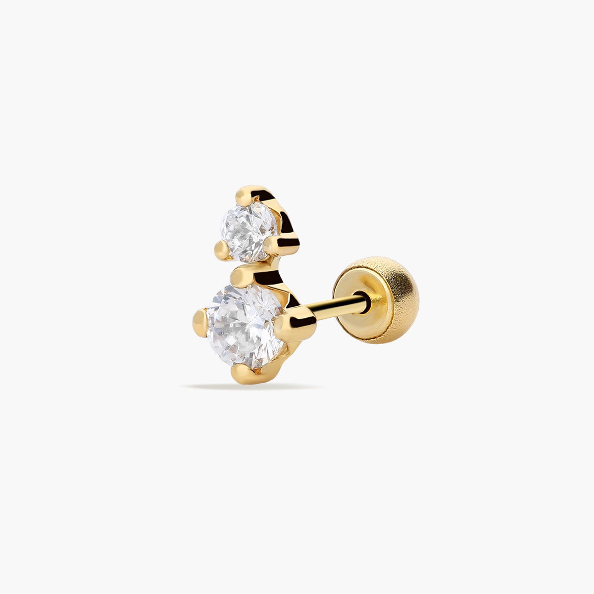 Piercing de oreja de oro 18K circonitas 8 mm