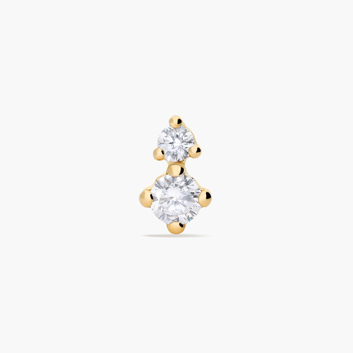 Piercing de oreja de oro 18K circonitas 8 mm