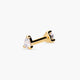 Piercing de oreja reversible de oro 18K circonitas 3 mm