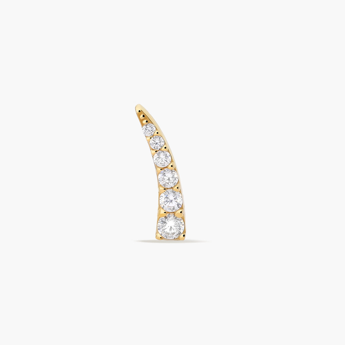 Piercing de oreja de oro 18K circonitas 10 mm