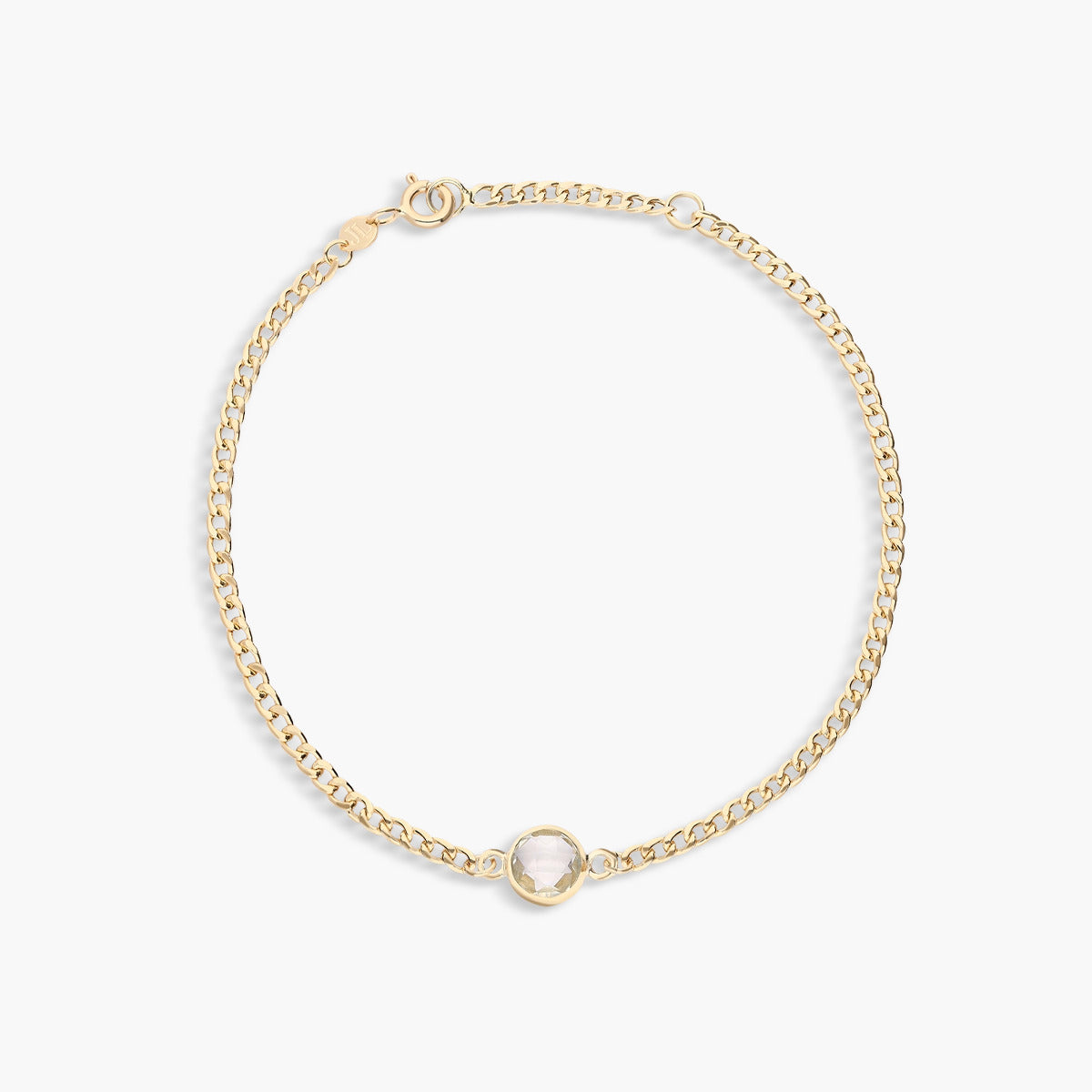 Pulsera de oro 18K amatista verde 17-19 cm
