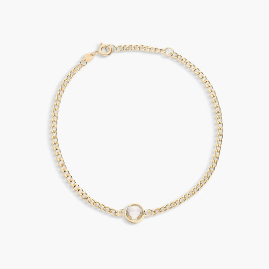 Pulsera de oro 18K amatista verde 17-19 cm