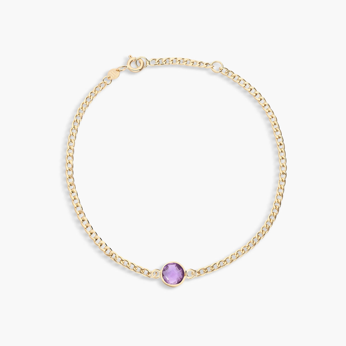 Pulsera de oro 18K amatista violeta 17-19 cm