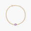 Pulsera de oro 18K amatista violeta 17-19 cm