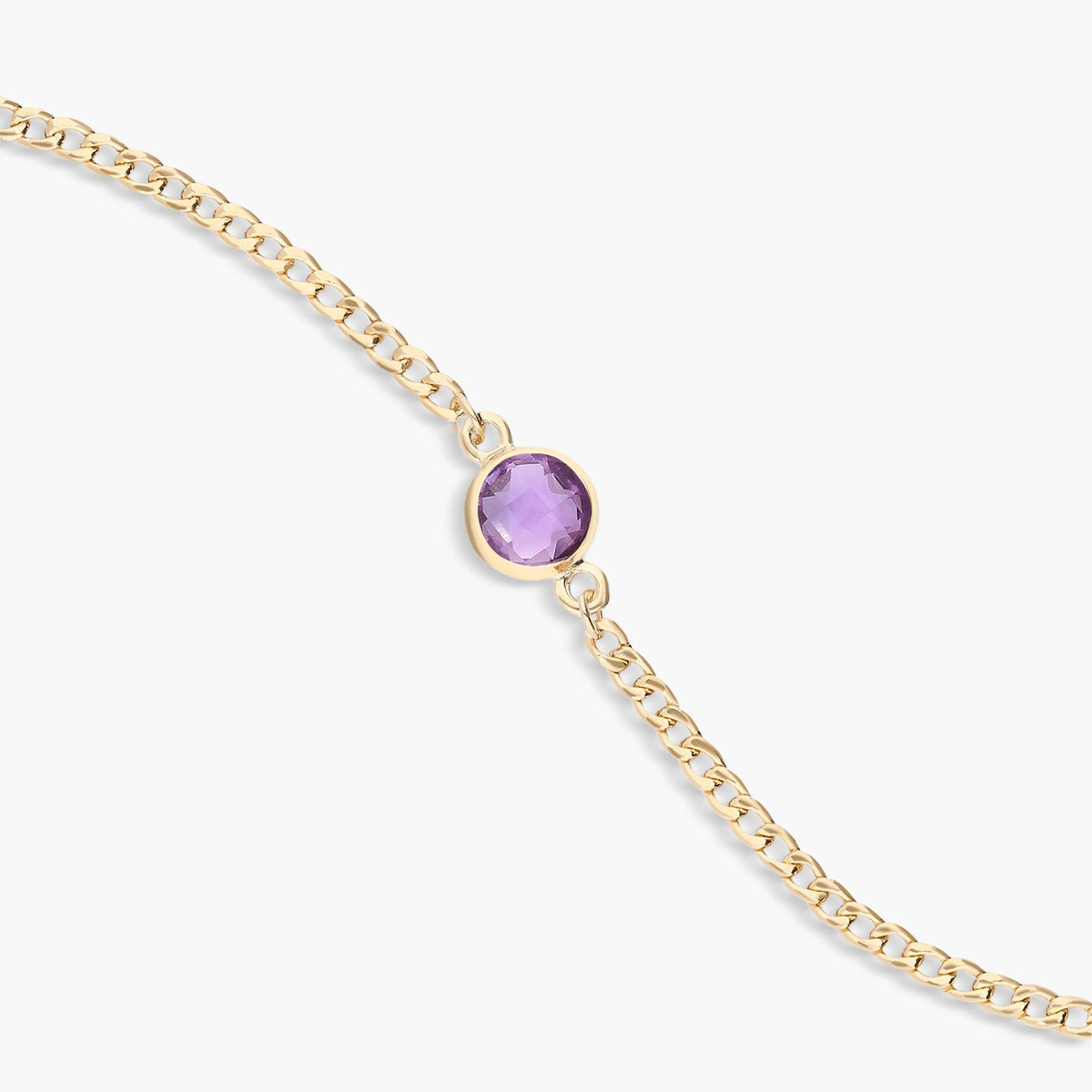 Pulsera de oro 18K amatista violeta 17-19 cm