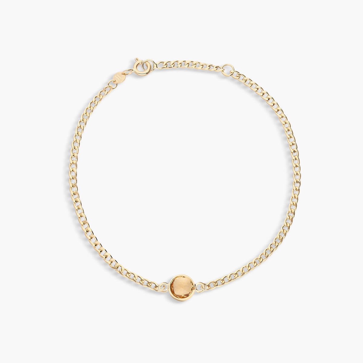 Pulsera de oro 18K citrino 17-19 cm