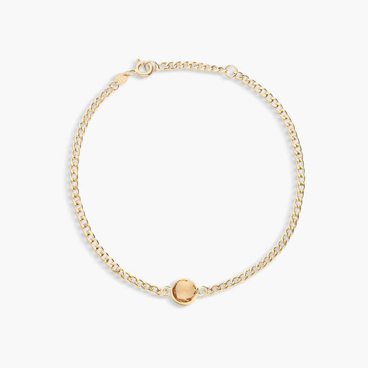Pulsera de oro 18K citrino 17-19 cm