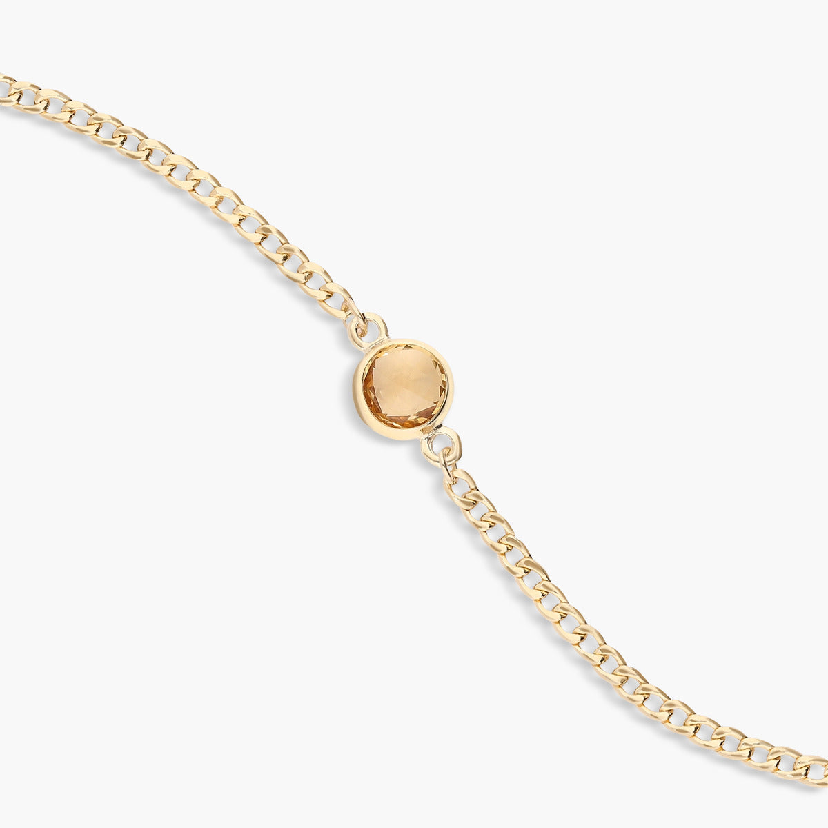Pulsera de oro 18K citrino 17-19 cm