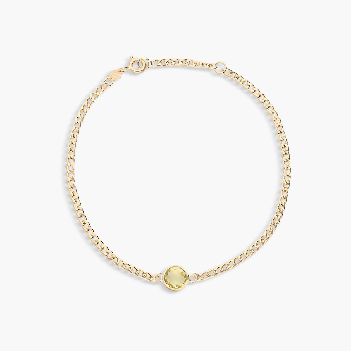 Pulsera de oro 18K cuarzo amarillo 17-19 cm