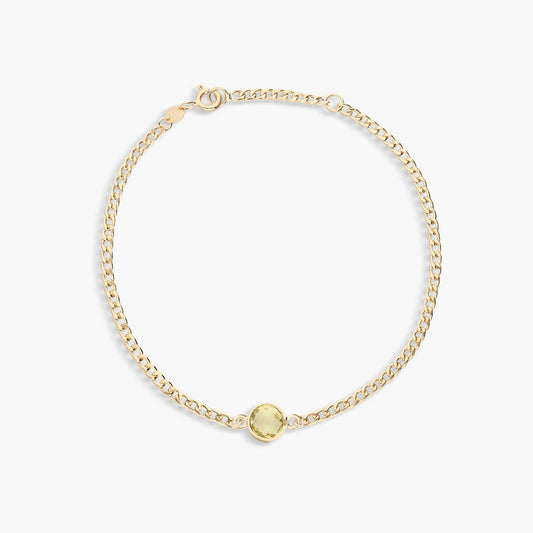 Pulsera de oro 18K cuarzo amarillo 17-19 cm