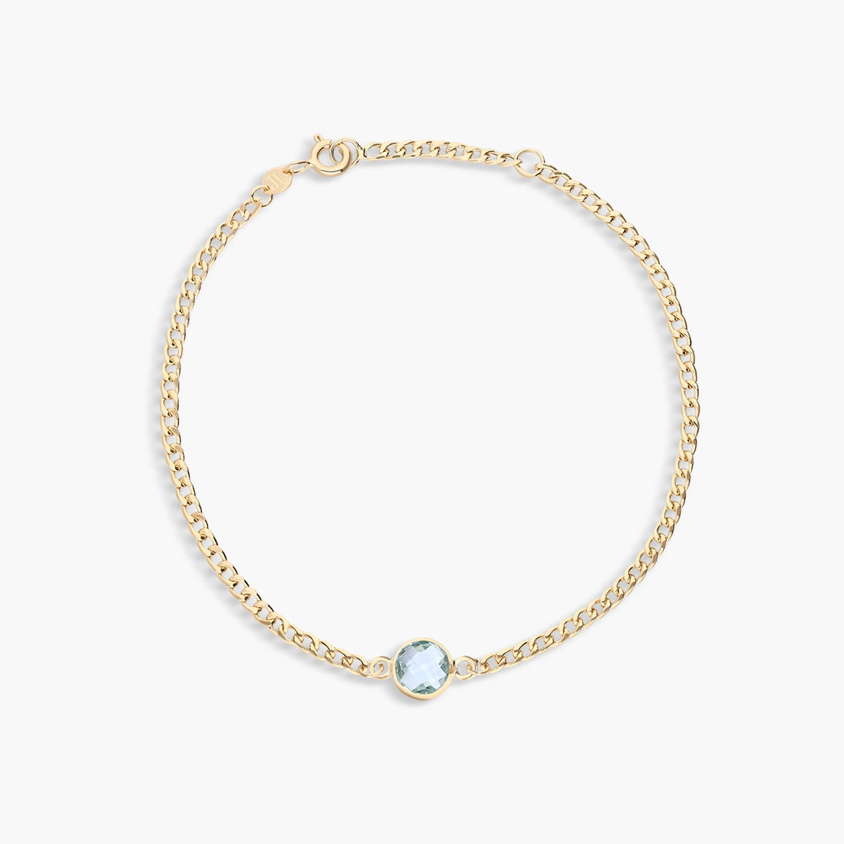 Pulsera de oro 18K topacio azul 17-19 cm