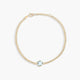 Pulsera de oro 18K topacio azul 17-19 cm