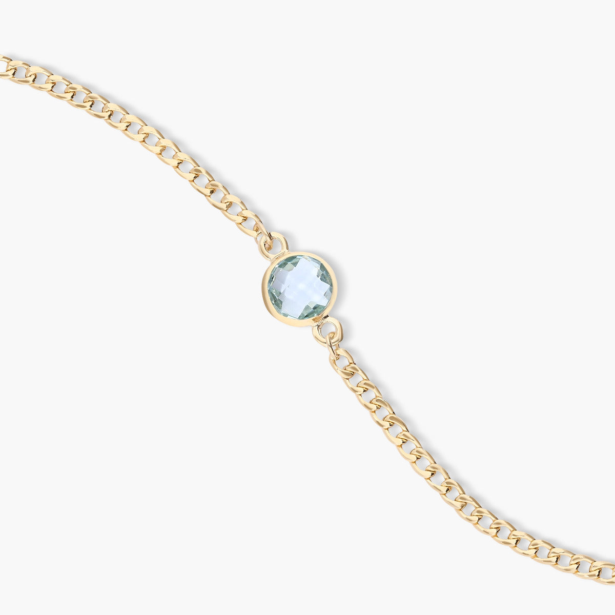 Pulsera de oro 18K topacio azul 17-19 cm