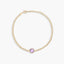Pulsera de oro 18K amatista violeta cuadrada 17-19 cm