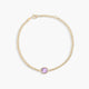 Pulsera de oro 18K amatista violeta cuadrada 17-19 cm